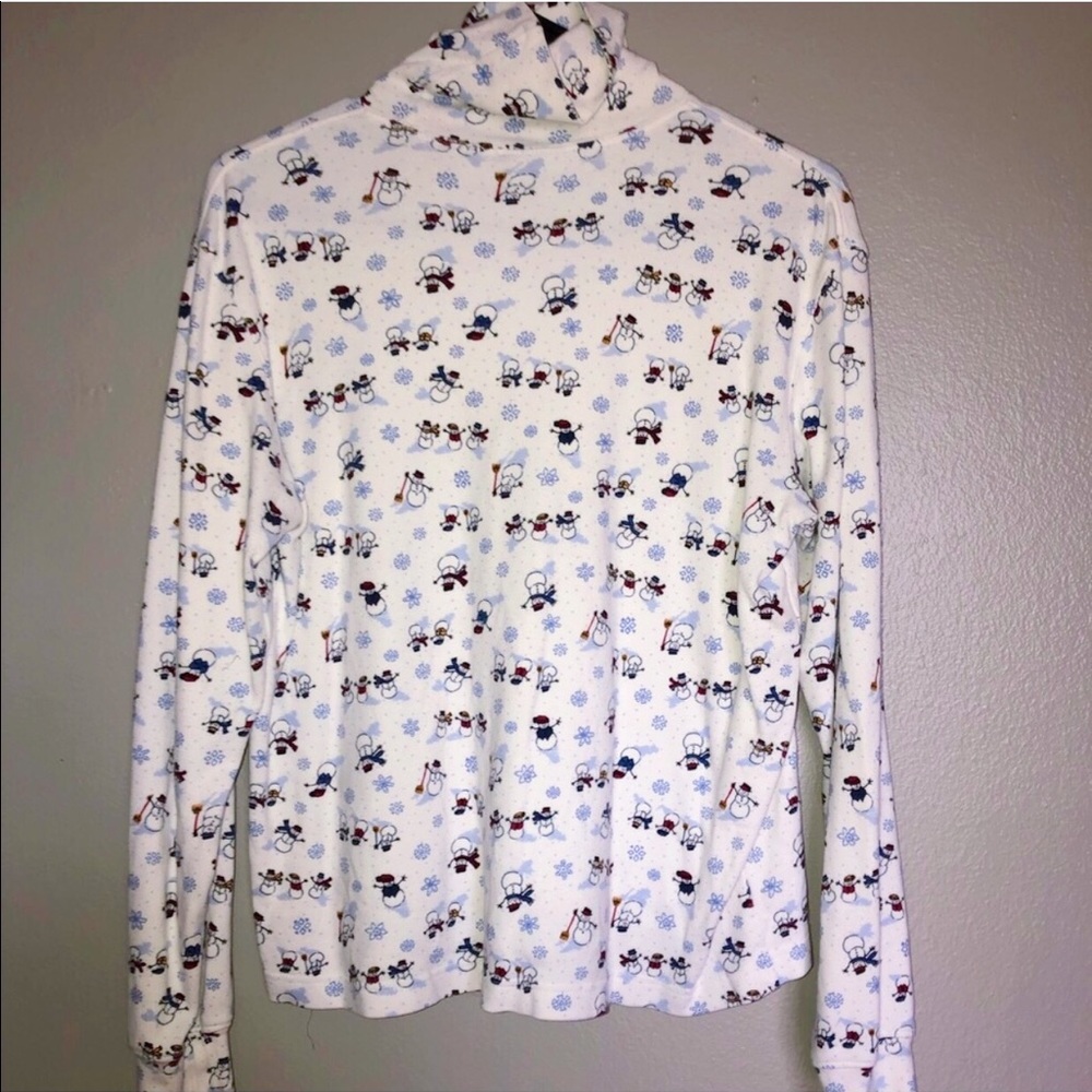 Vintage Christmas Snowman Turtleneck Sweater